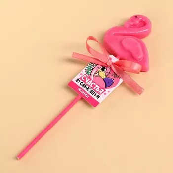 Леденец фламинго «Счастья по самые перья», вкус: клубника, 30 г.