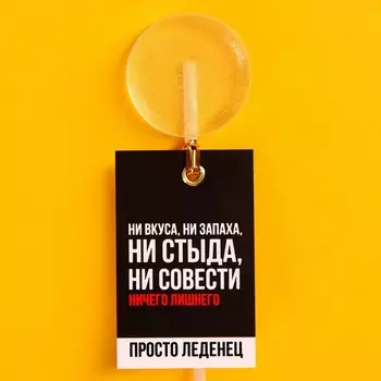 Леденец «Ни стыда, ни совести» на палочке, без вкуса,15 г.