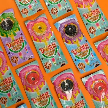 Леденец "Пончик" на свет палочке, 10 г