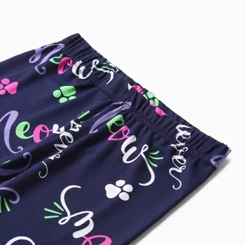 Леггинсы для девочек, цвет тёмно-синий/лапки, рост 140 см