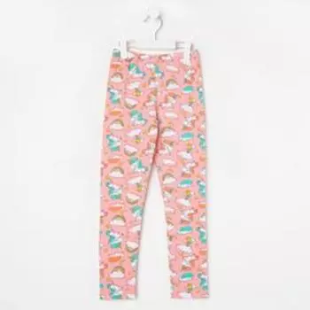 Леггинсы для девочки, цвет розовый/МИКС, рост 98 см