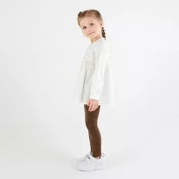 Леггинсы для девочки MINAKU: Casual Collection KIDS, цвет коричневый, рост 134 см