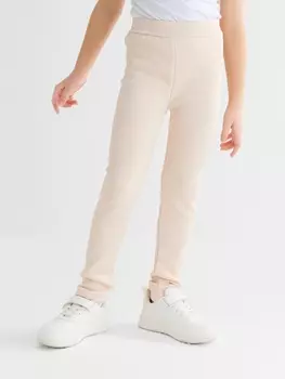 Легинсы для девочки на флисе Collorista, цвет молочный, рост 140 см