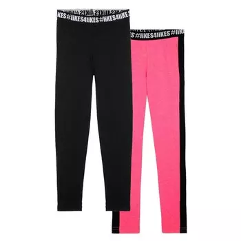 Леггинсы для девочки, рост 128 см, цвет чёрный, фуксия - 2 шт