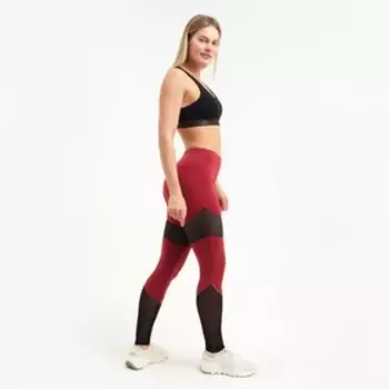 Леггинсы женские, цвет бордовый/чёрный, размер 42-44 (S)