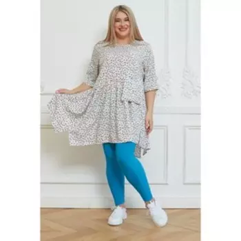 Леггинсы женские, размер 54, цвет светло-голубой