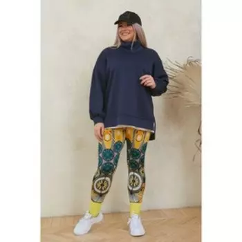 Леггинсы женские, размер 66, цвет желто-зелёный