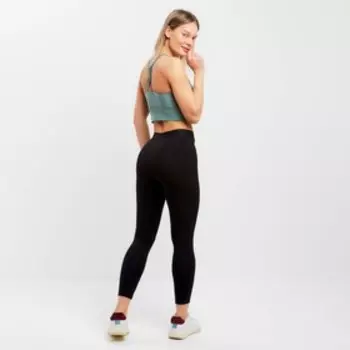 Леггинсы женские спортивные, цвет чёрный, размер 48