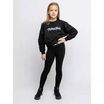 Легинсы для девочки, рост 140 см, цвет чёрный