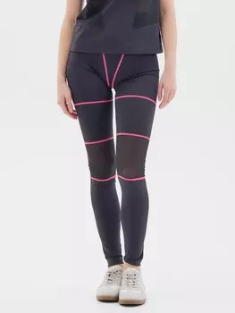 Легинсы женские с сеткой MINAKU, цвет чёрный, р-р 46