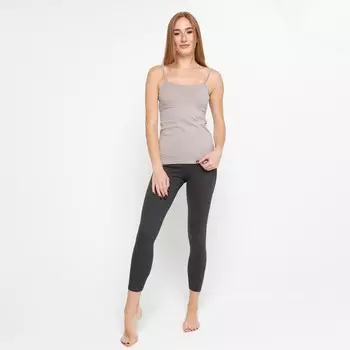 Легинсы женские удлиненные, цвет тёмно-серый меланж, размер 58