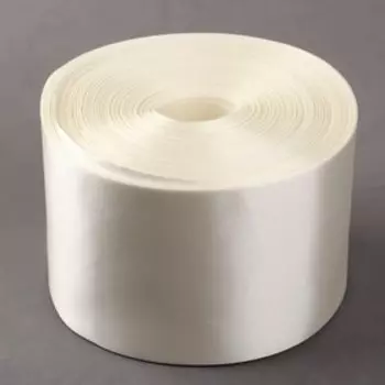 Лента атласная, 100 мм × 100 ± 5 м, цвет молочный