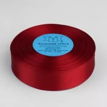 Лента атласная, 25 мм 33 ± 2 м, цвет красный №065