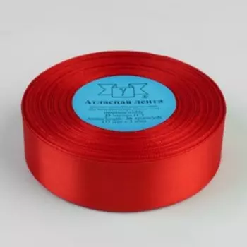 Лента атласная, 25 мм 33 ± 2 м, цвет красный №111
