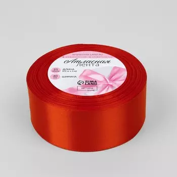 Лента атласная, 40 мм 23 ± 1 м, цвет алый