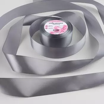 Лента атласная, 40 мм, 23±1 м, серая №60