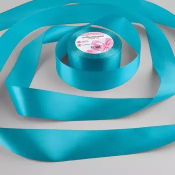 Лента атласная, 40 мм, 23±1 м, голубая №47