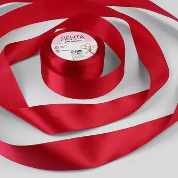 Лента атласная, 40 мм, 23±1 м, красная №33