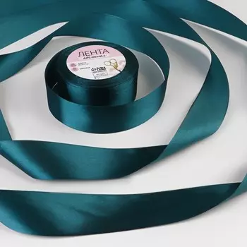 Лента атласная, 40 мм, 23±1 м, тёмно-бирюзовая №62