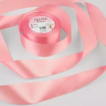 Лента атласная, 40 мм, 23±1 м, нежно-розовая №147