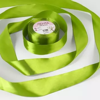 Лента атласная, 40 мм, 23±1 м, светло-зелёная