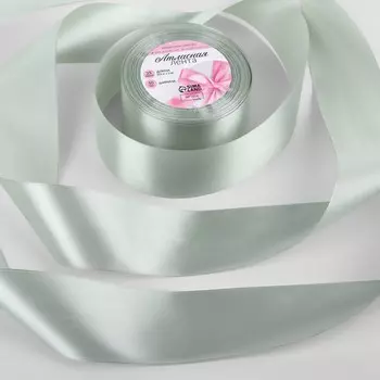 Лента атласная, 50 мм, 23±1 м, цвет серебряный №176
