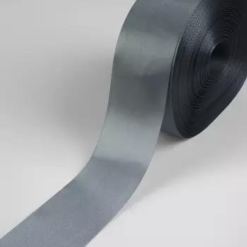 Лента атласная, 50 мм 100 ± 5 м, цвет серебряный