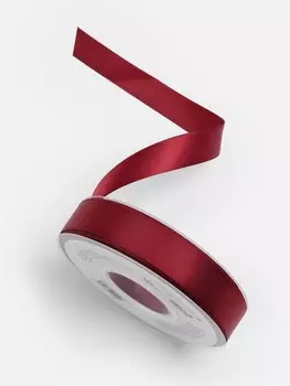 Лента атласная TEIRA, двухсторонняя, 20 мм, 25±1 м, бордовая №0789