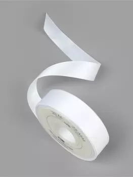 Лента атласная TEIRA, двухсторонняя, 25 мм, 25±1 м, белая №0029