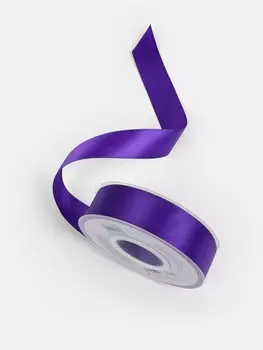 Лента атласная TEIRA, двухсторонняя, 25 мм, 25±1 м, фиолетовая №0470