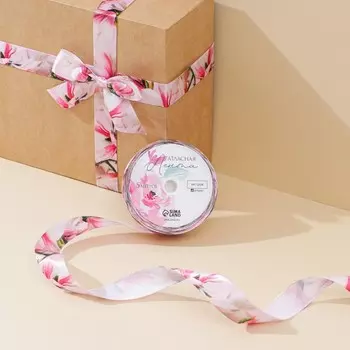 Лента атласная «Лилии», 2 см × 5 м