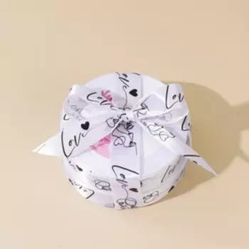 Лента атласная, подарочная упаковка, Love, белая, 2 см х 22.5 м
