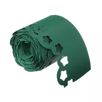 Лента бордюрная, 15 см 9 м, толщина 1.2 мм, пластиковая, фигурная, зелёная, Greengo
