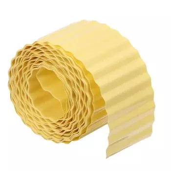 Лента бордюрная, 10 см9 м, толщина 0.6 мм, пластиковая, гофра, жёлтая, Greengo