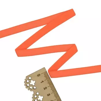 Лента бретельная блестящая люминисцентная 10 мм/50 м, цвет оранжевый