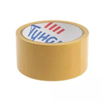 Лента двусторонняя ТУНДРА, клейкая, полипропиленовая, белая основа, 90 мкм, 48 мм 10 м