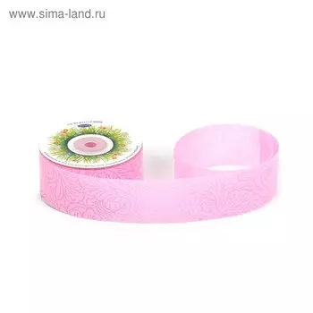 Лента фетр 3D «Узор», 4 см x 10 м, цвет светло-розовый