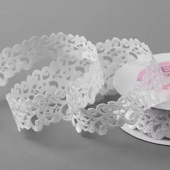 Лента фигурная «Вьюнчик», 25 мм, 9±0.5 м, белая