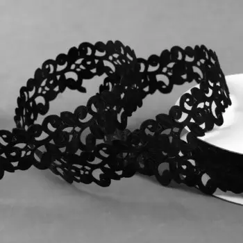 Лента фигурная «Вьюнчик», 25 мм, 9±0.5 м, чёрная