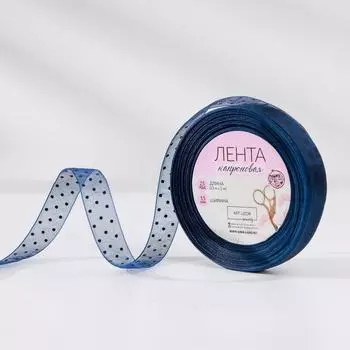 Лента капроновая «Горох», 15 мм, 23 ± 1 м, цвет тёмно-синий