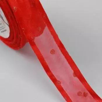 Лента капроновая «Горох», 25 мм × 18 ± 1 м, цвет красный