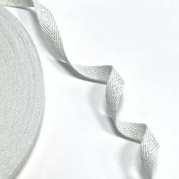 Лента киперная, ширина 1 см, цвет белый с люрексом