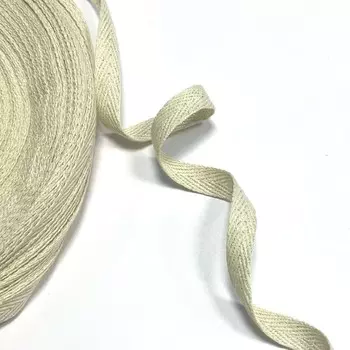 Лента киперная, ширина 1 см, цвет слоновая кость люрекс