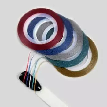 Ленты клеевые для декора ногтей «Блёстки», 5 шт., 1 мм, 10 м, разноцветные