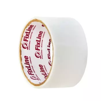 Лента клейкая FixLine, белая, 48 мм 16 м