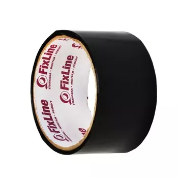 Лента клейкая FixLine, черная, 48 мм 16 м