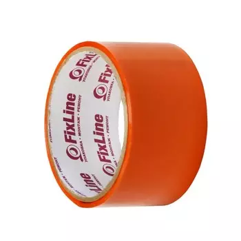 Лента клейкая FixLine, оранжевая, 48 мм 16 м