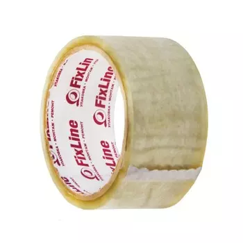 Лента клейкая FixLine, прозрачная, 48 мм 32 м