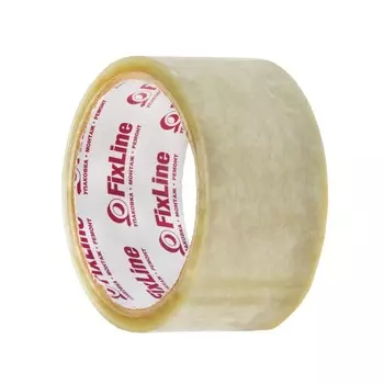 Лента клейкая FixLine, прозрачная, 48 мм 35 м