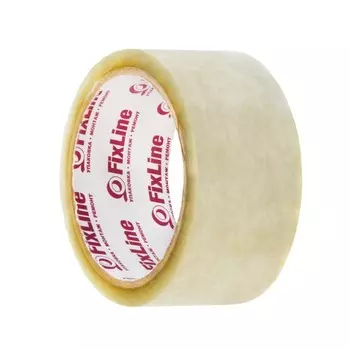 Лента клейкая FixLine, прозрачная, 48 мм 45 м